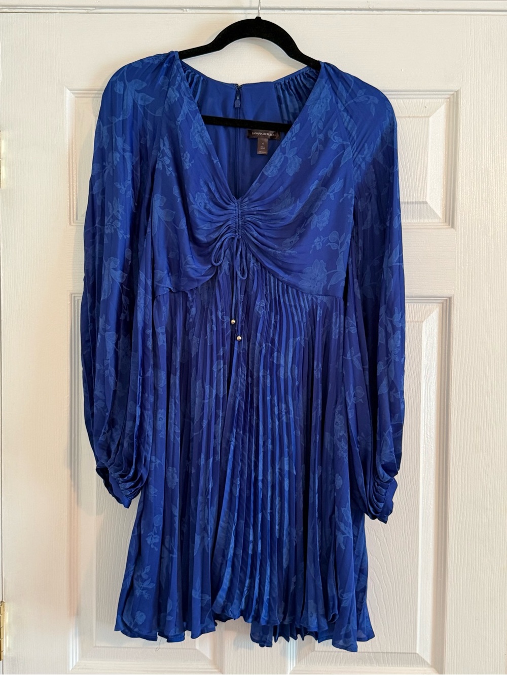 Banana Republic Royal Blue Floral V-Neck Dress